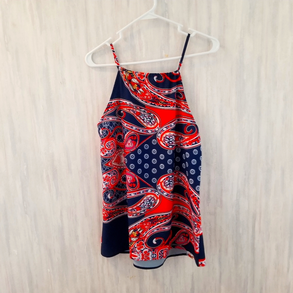 Navy paisely tank top